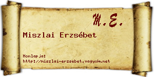 Miszlai Erzsébet névjegykártya