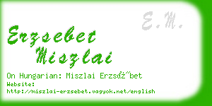 erzsebet miszlai business card